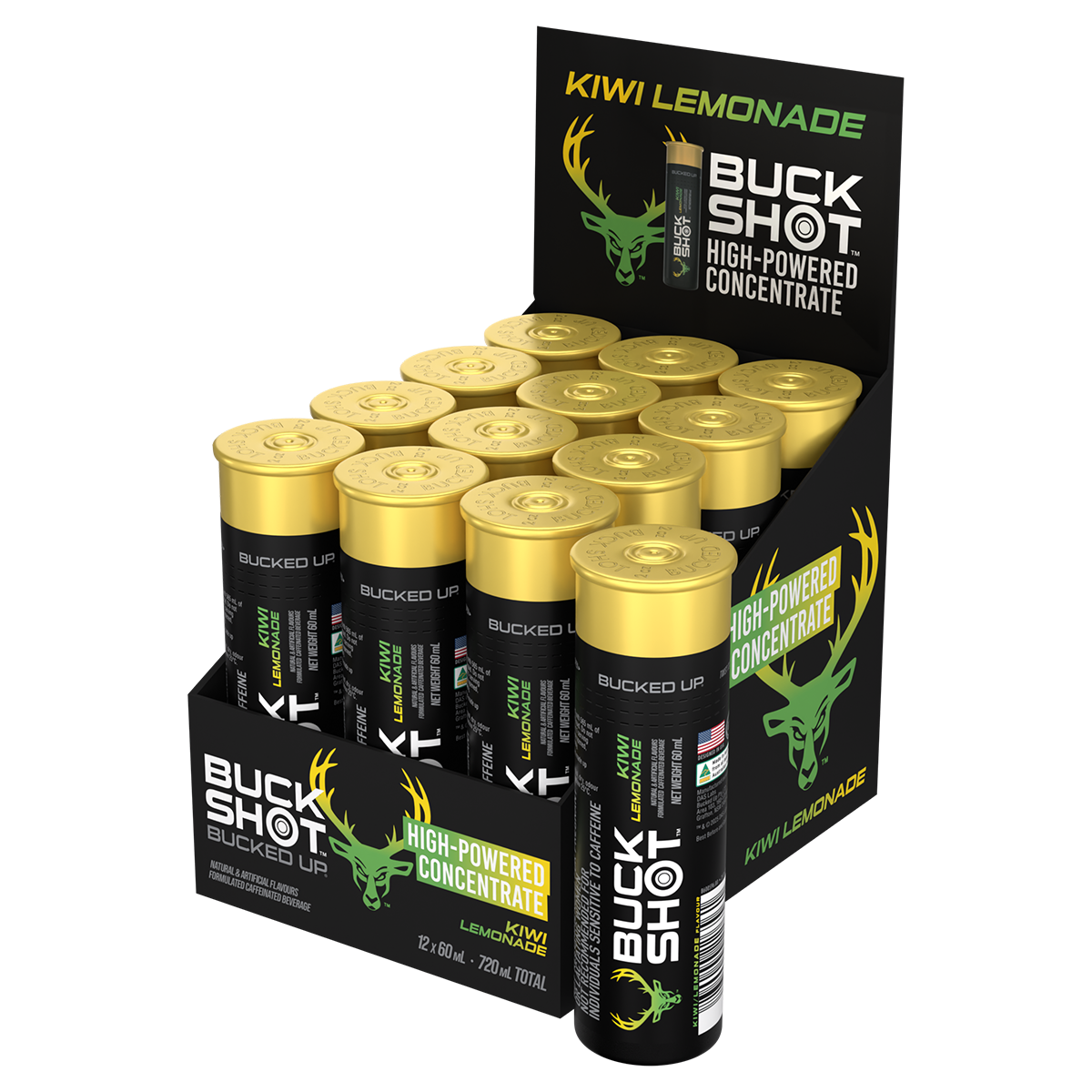 Bucked Up Buck Shots - Kiwi Lemonade 60ml Energy Shot