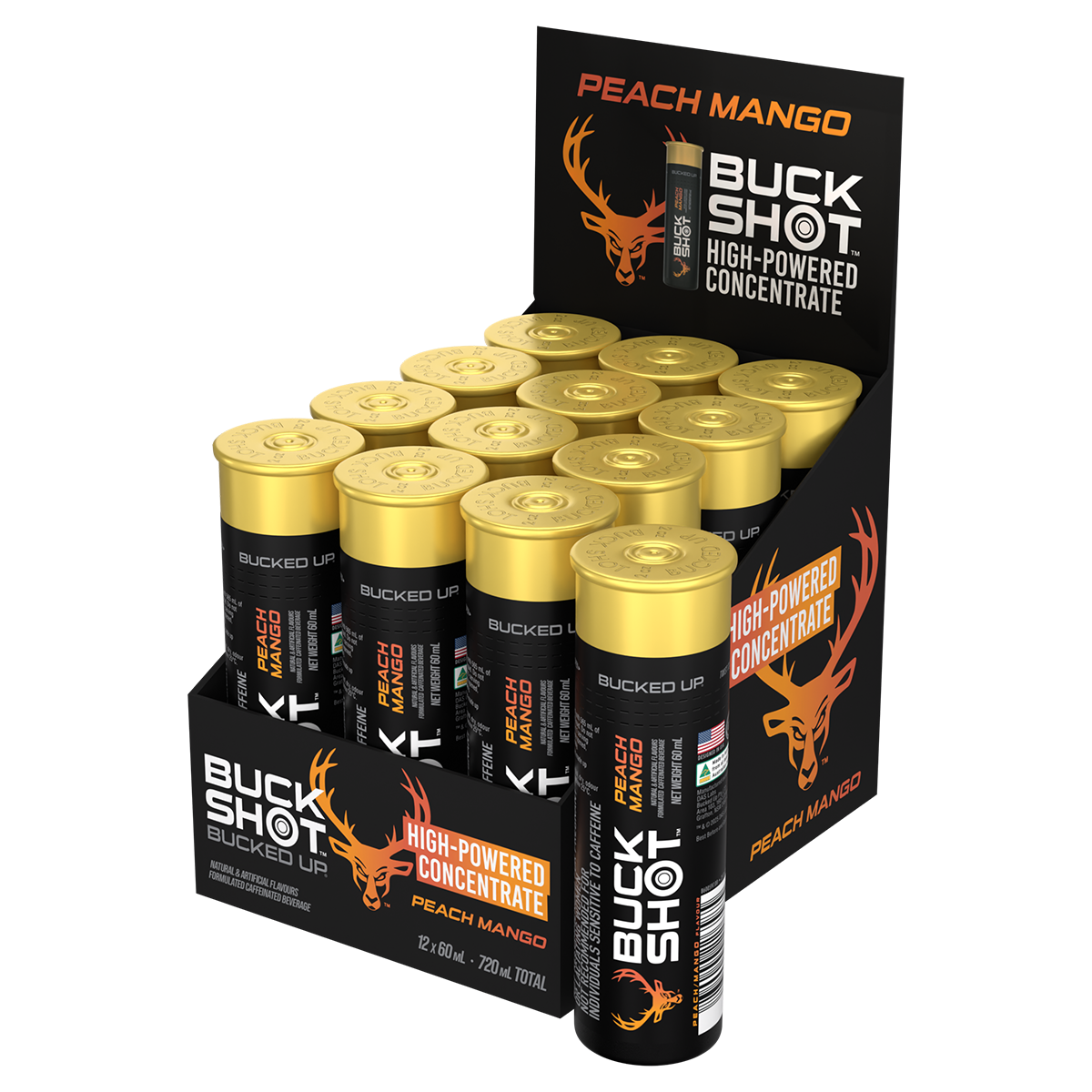 Bucked Up Buck Shots - Peach Mango 60ml Energy Shot