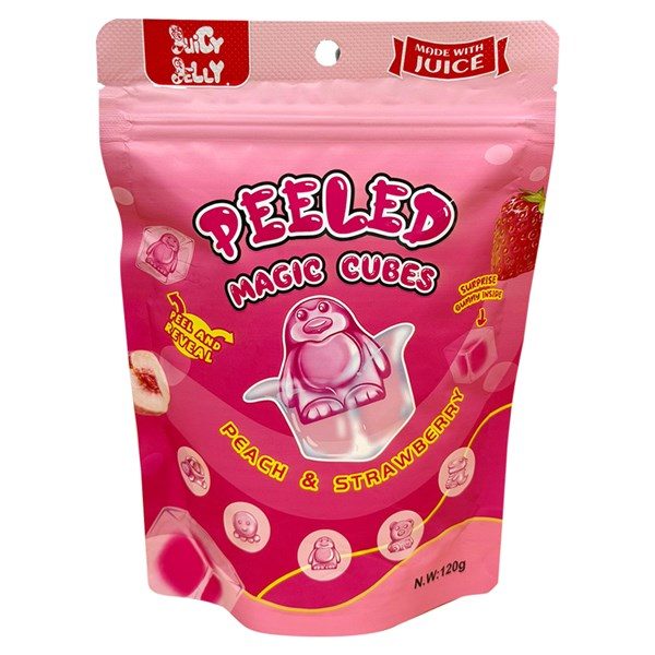 Juicy Jelly Magic Cubes Peach & Strawberry 120g
