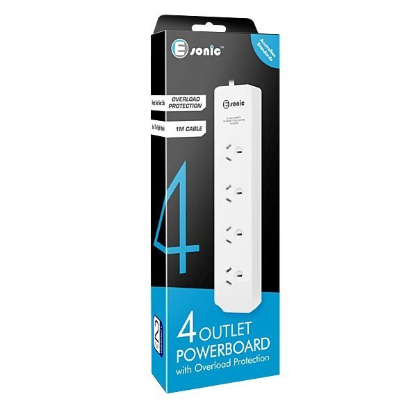 4 Outlet Powerboard - White
