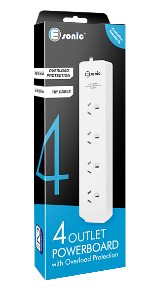 4 Outlet Powerboard - White