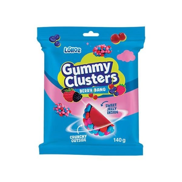 Lolloz Gummy Clusters Berry Bang 140g