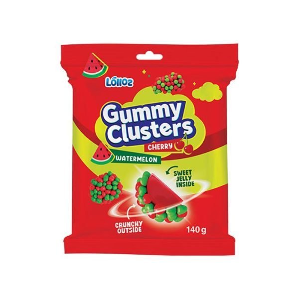 Lolloz Gummy Clusters Watermelon Cherry 140g