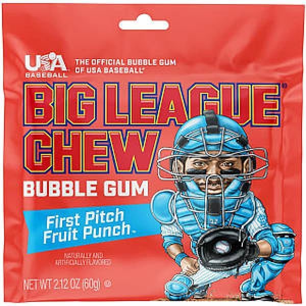 Big League Chew Bubble Gum Fruit Punch Pouch 2.1oz(60g)
