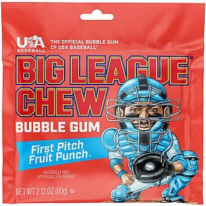 Big League Chew Bubble Gum Fruit Punch Pouch 2.1oz(60g)