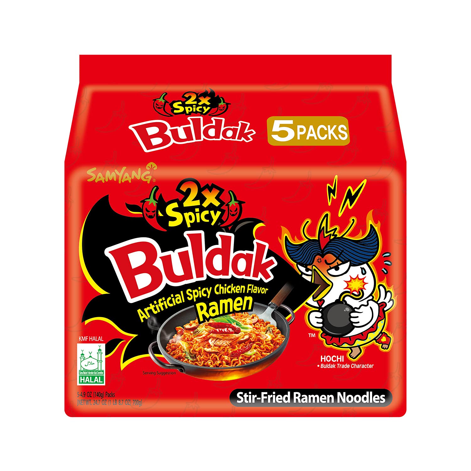 Samyang Buldak 5PK Hot Chicken 2X Spicy Ramen 140g
