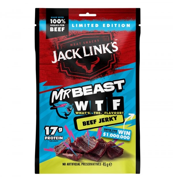 Jack Links Beef Jerky WTF Mr Beast 45g