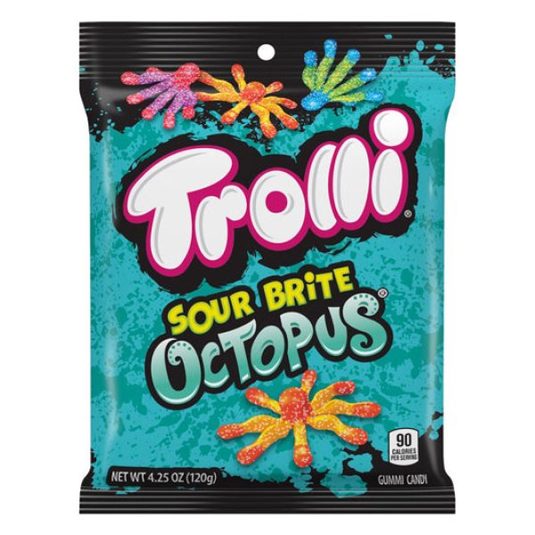US Trolli Sour Brite Crawler Octopus Hang Bag 4.25oz(141g)