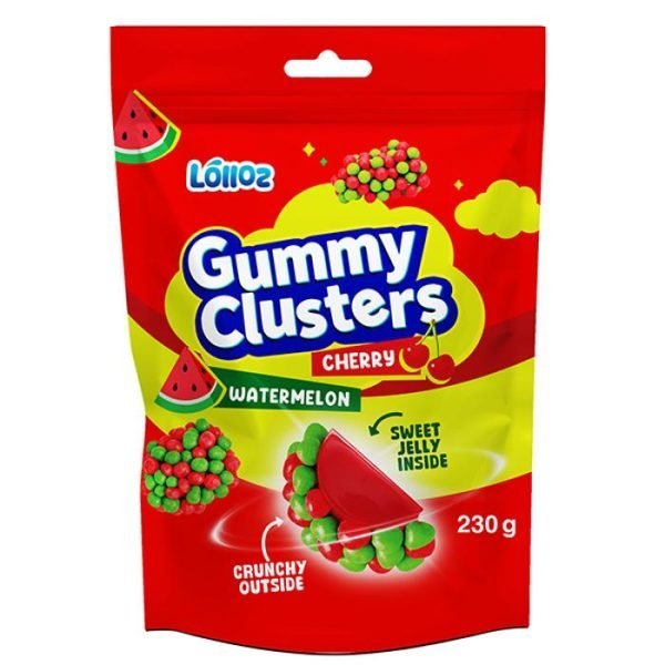 Lolloz Gummy Clusters Watermelon Cherry 230g