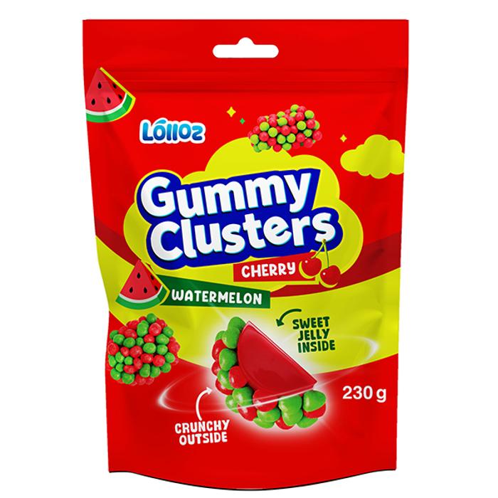 Lolloz Gummy Clusters Watermelon Cherry 230g