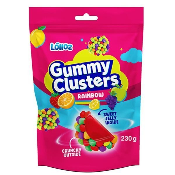 Lolloz Gummy Clusters Rainbow 230g