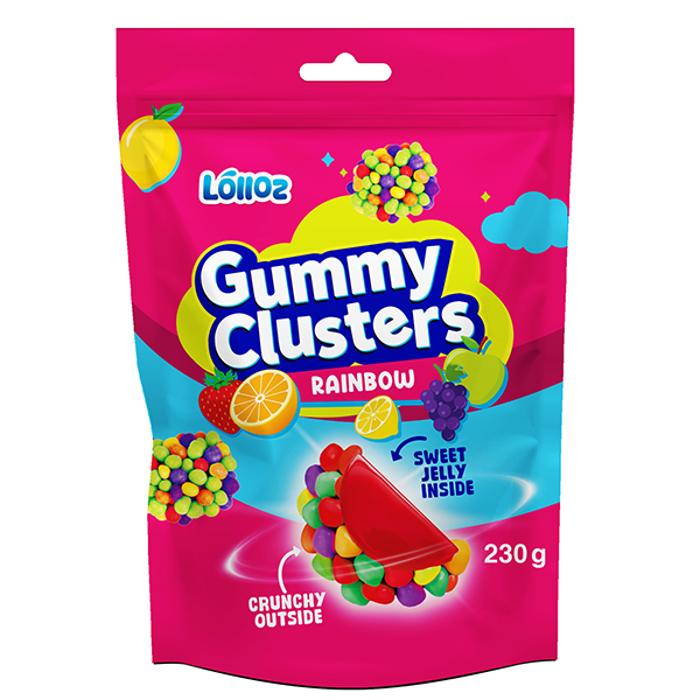 Lolloz Gummy Clusters Rainbow 230g