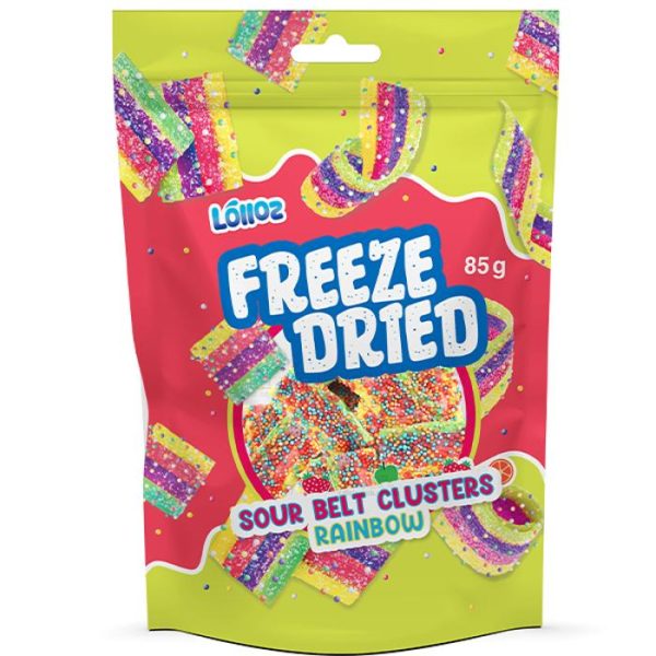 Lolloz Freeze Dried Sour Belt Clusters Rainbow 85g