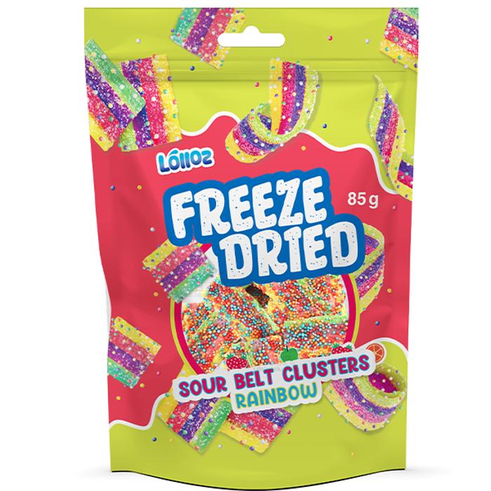 Lolloz Freeze Dried Sour Belt Clusters Rainbow 85g