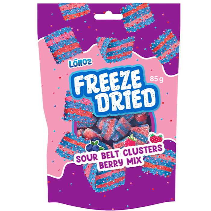 Lolloz Freeze Dried Sour Belt Clusters Berry Mix 85g