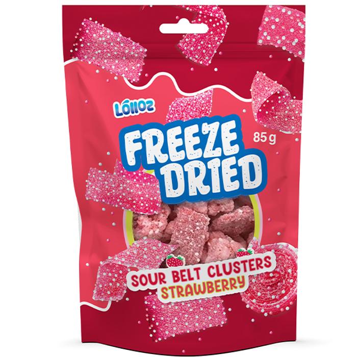 Lolloz Freeze Dried Sour Belt Clusters Strawberry 85g