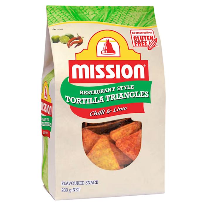 Mission Corn Chips Chilli & Lime 230g