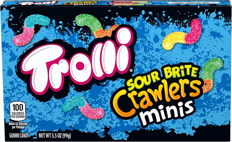 US Trolli Mini Sour Brite Crawlers Theater Box 3.5oz(99g)
