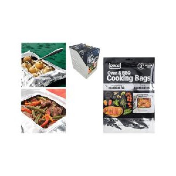 Qbag Oven & BBQ Aluminium Foil Cooking Bags - Medium / 21cm x 30cm (Pack of 3)