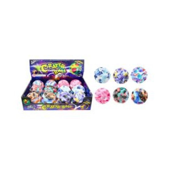 High Bounce Crater Ball  - 6x Assorted / Outdoor Fun (3+ Ages) 7cm (CDU)