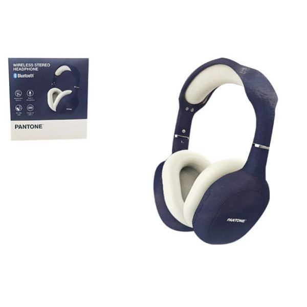 Pantone Wireless Stereo Headphones - Navy / Multifunction Buttons/ Built-in microphone/ Charge by USB-C