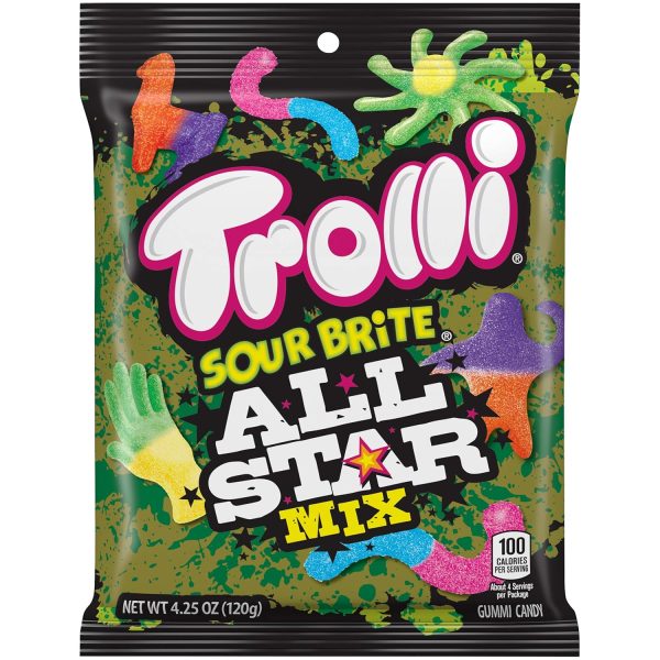 US Trolli Sour Brite Crawler All-Star Mix Hang Bag 4.25oz(141g)