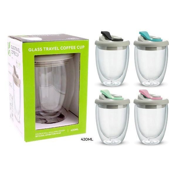 420ML Glass Travel/On The Go Coffee Cup
