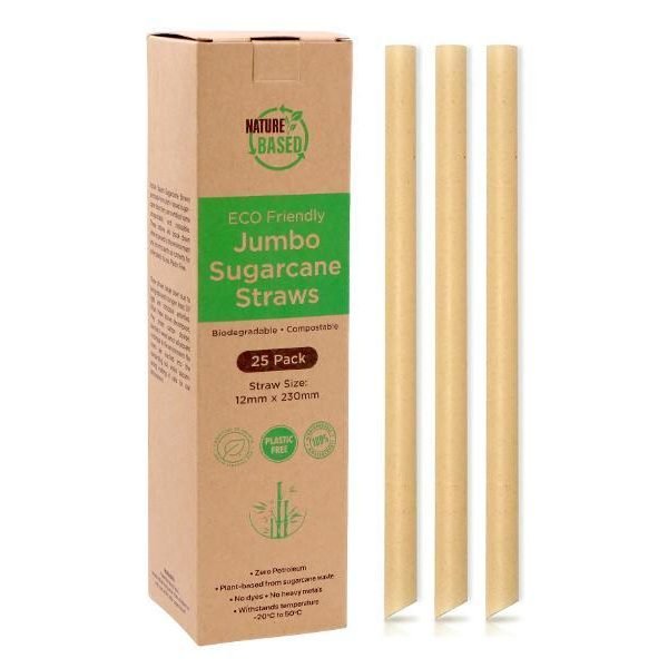 25PK Jumbo Series 100% Biodegradable Sugarcane Straws