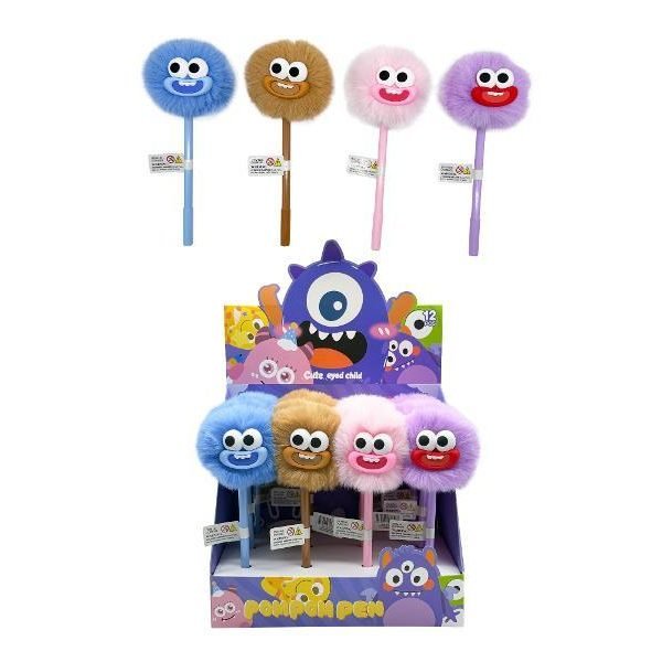 Novelty Pom Pom Pen - Cute Eyed Child Series 2