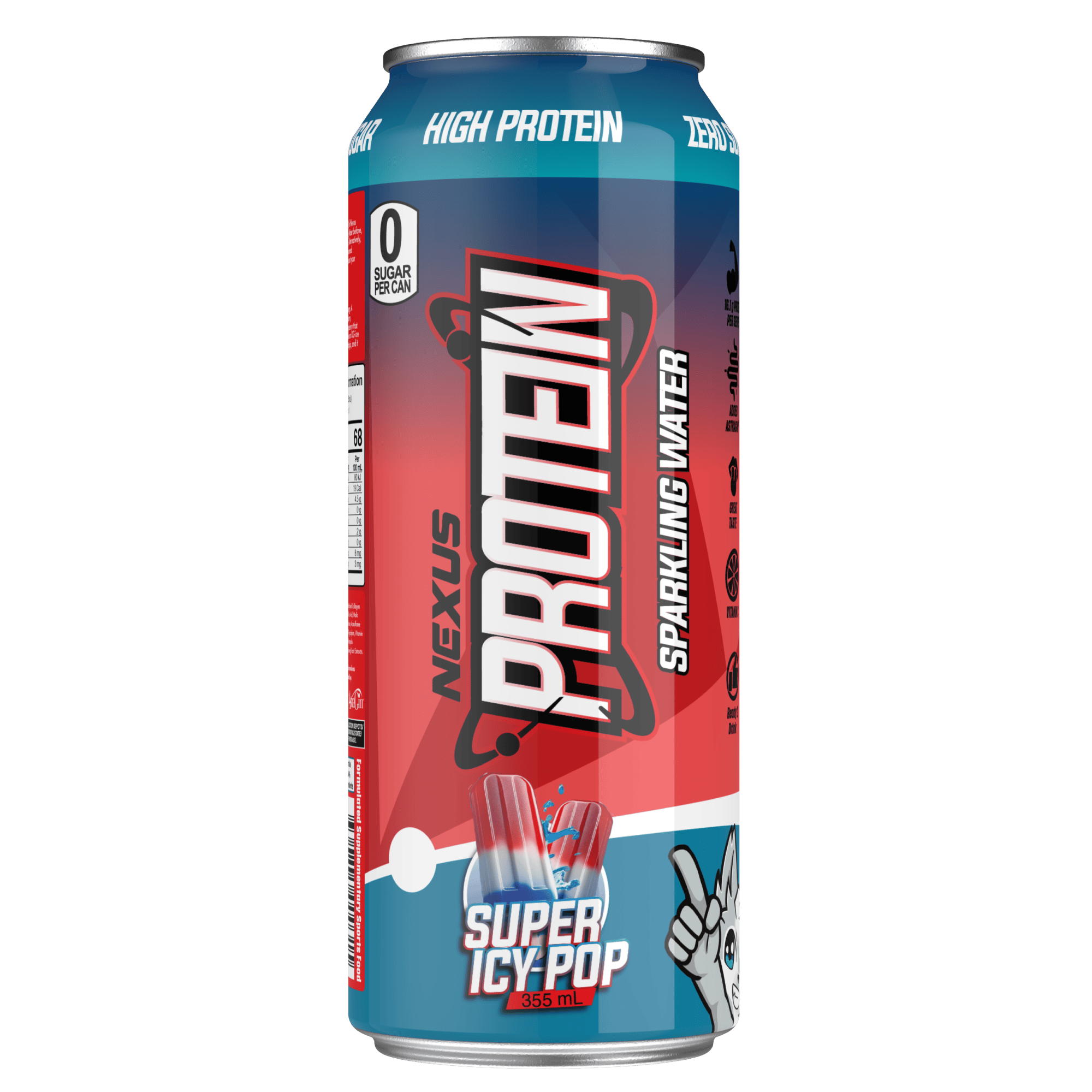 Nexus Sparkling Protein Water Super Icy Pop 355ml