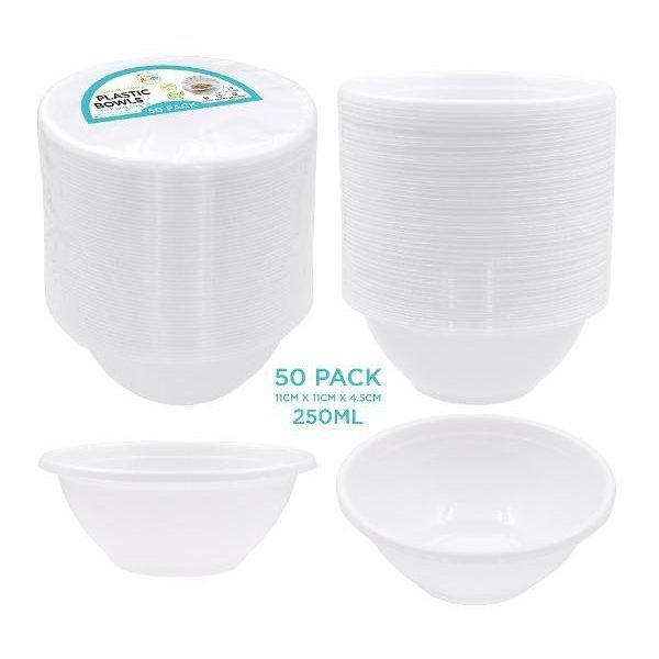 50PK Reusable Series Plastic Round Snack Bowls - 11CM x 4.5CM
