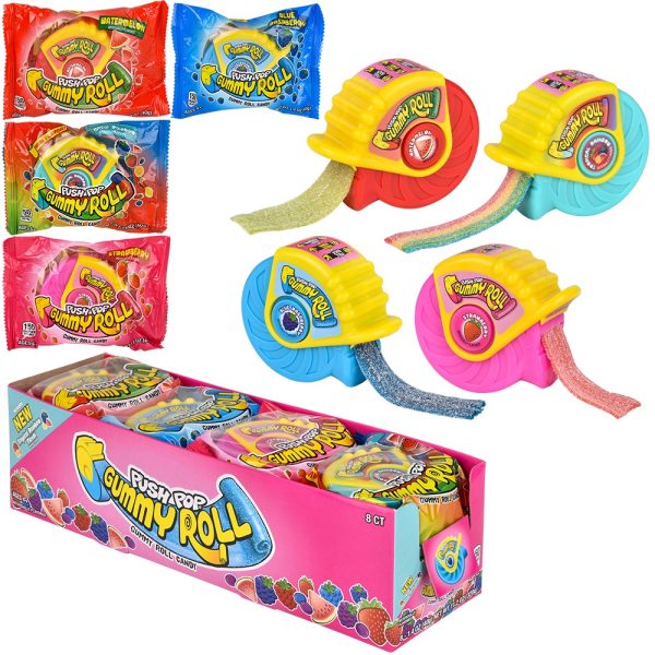 Juicy Drop Push Pop Gummy Roll 40g