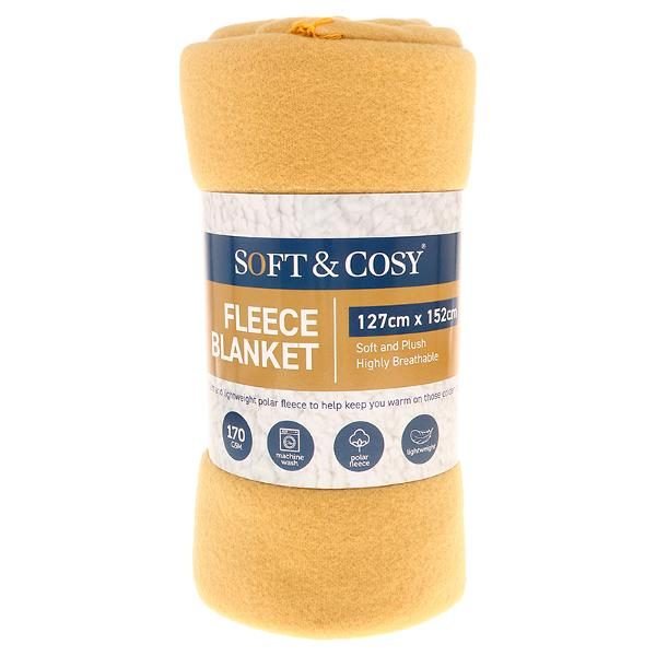 Blanket Polar Fleece 127cm x 152cm Navy, Latte, Baby Pink & Powder Blue