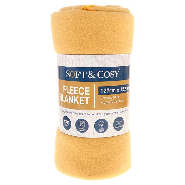 Blanket Polar Fleece 127cm x 152cm Navy, Latte, Baby Pink & Powder Blue - Image 2