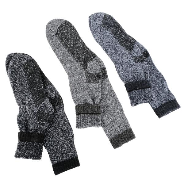 Socks Mens Heat Control Thermal Crew Cut 3pk Black, Grey & Navy - Image 3