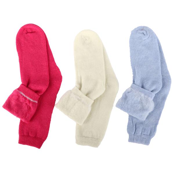 Socks Womens Heat Control Brushed Lining Crew Cut 3pk 3 Assorted Colours - Image 3