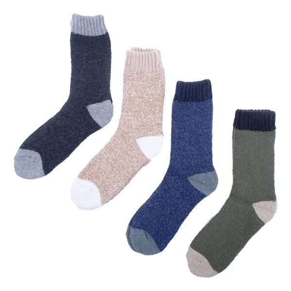 Socks Adults Heat Control Premium Thermal Thick Wool Blend Crew Cut 4 Assorted