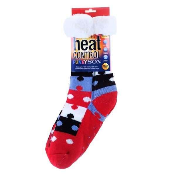 Socks Adults Heat Control Extra Thick Sherpa Sox 6 Assorted Designs