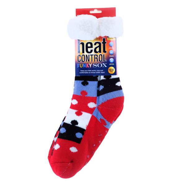 Socks Adults Heat Control Extra Thick Sherpa Sox 6 Assorted Designs - Image 2