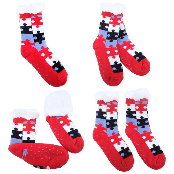Socks Adults Heat Control Extra Thick Sherpa Sox 6 Assorted Designs - Image 3
