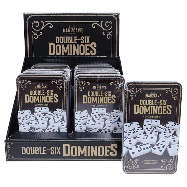 Dominoes Classic Melamine Set in Storage Case- While Tiles with Black Dots- 28pc