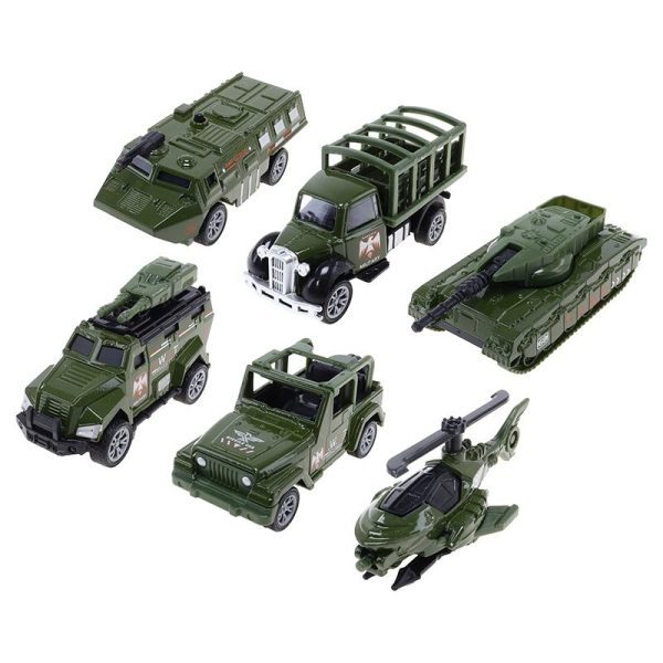 Die Cast Pull Back Military Troops Vehicles- 6 Assorted Designs