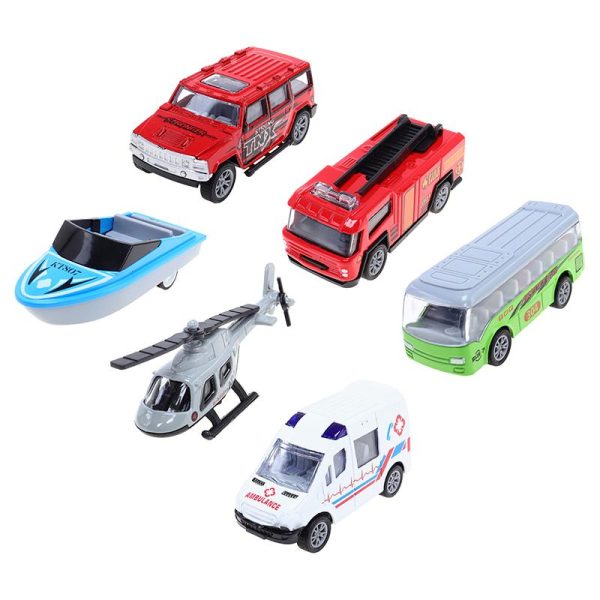 Die Cast Pull Back City Traffic Vehicles- 6 Assorted Designs
