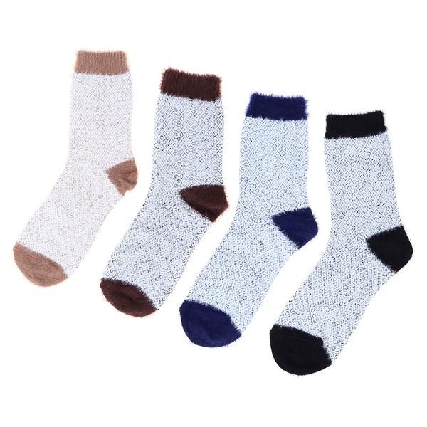 Socks Adults Heat Control Wool Blend Brushed Knit 4 Assorted