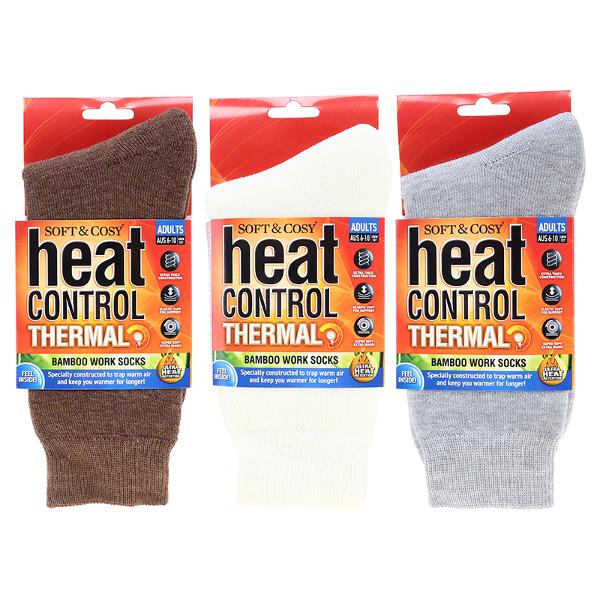 Socks Adults Workwear Bamboo Brushed Lining Crew Cut 3 Assorted - Image 4