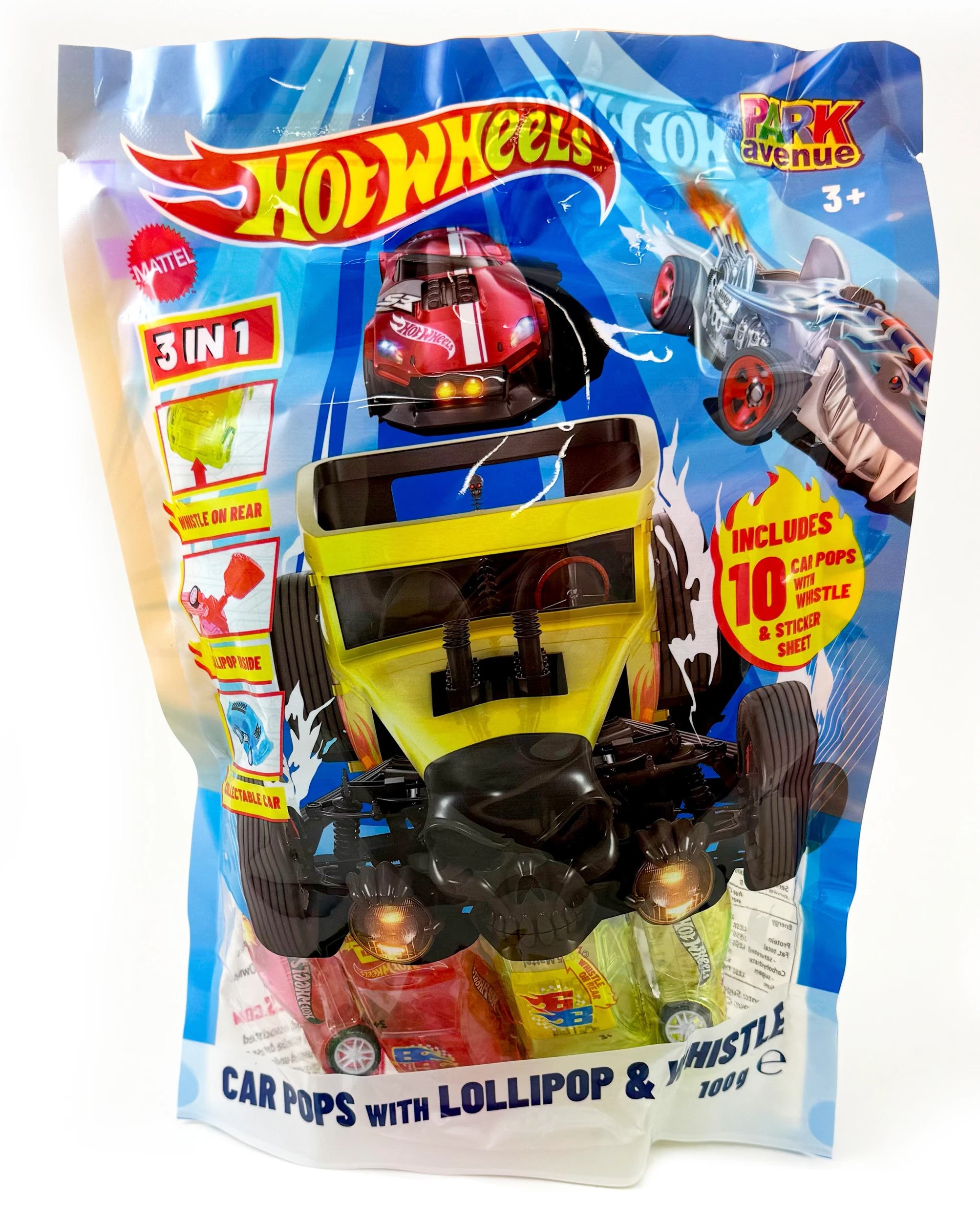 Hot Wheels Car 10PK Lollipop 100g
