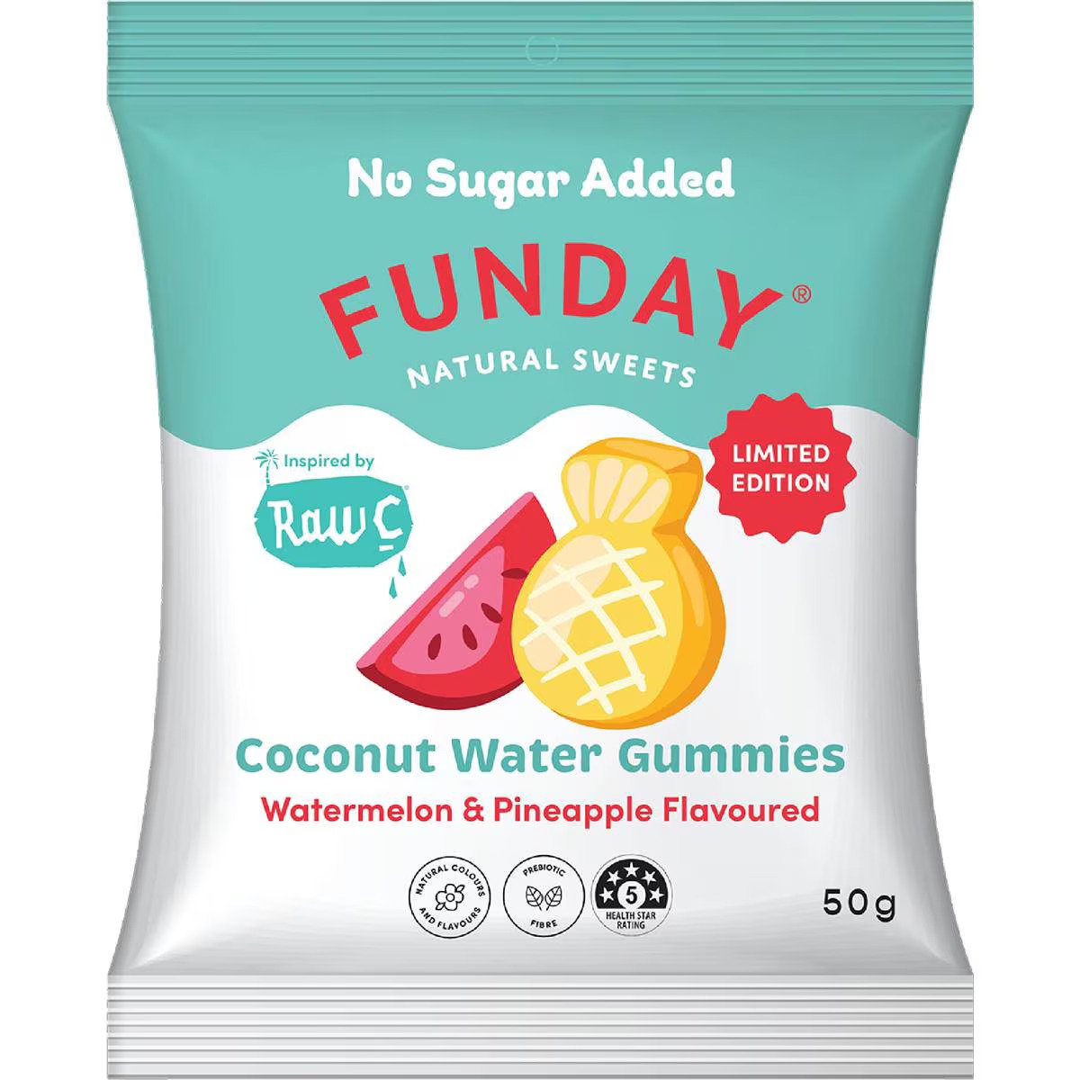Funday X Raw C Fruity Coconut Water Gummies 50g