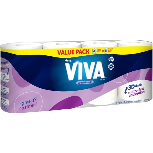 VIVA Double Length Paper Towels 4Pk