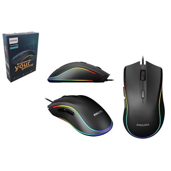 Philips Momentum Gaming Wired Mouse / RGB Backlight/ Up to 6400 DPI/ 7 Buttons