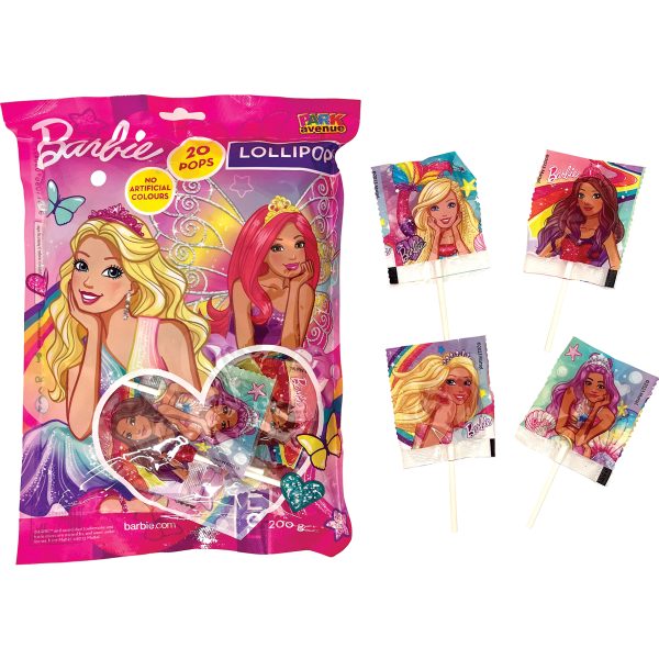 Barbie 20PK Lollipops 200g